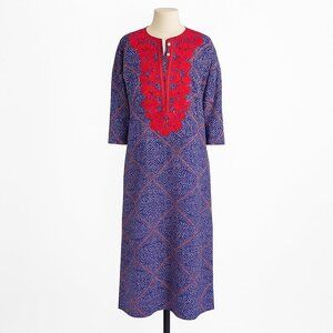 Roberta Roller Rabbit Embroidered Kurta Kaftan Maxi Inez Dress Size Small EUC